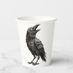 Zombified Crow Paper Cups