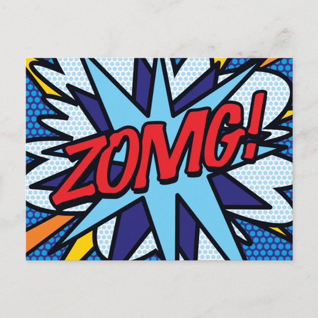 ZOMG Fun Retro Comic Book Pop Art Postcard (Front)