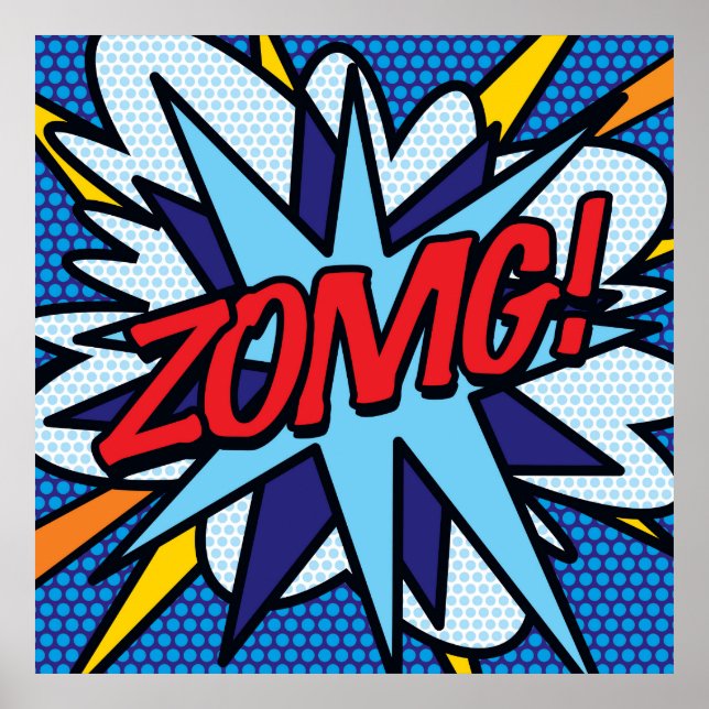 ZOMG Fun Retro Comic Book Pop Art Poster (Front)