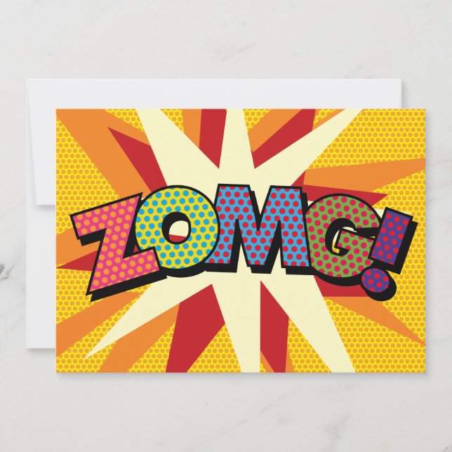 ZOMG Your Message Speech Bubble Fun Retro Announcement (Front)