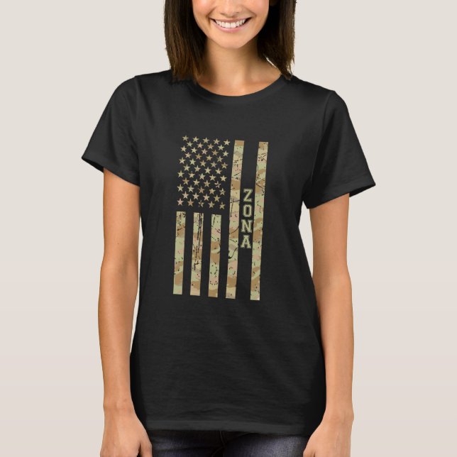 Zona Arizona Region Desert Camo Distressed America T-Shirt (Front)