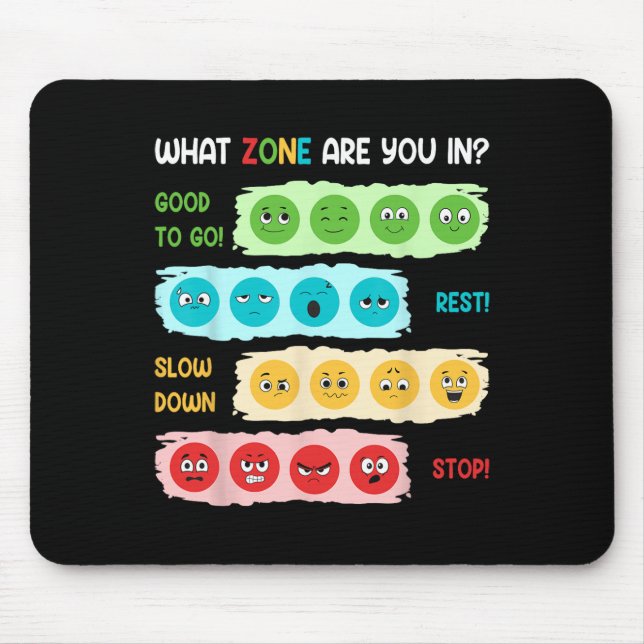 Zone Of Regulation School Counsellor Gift For Ment Mouse Pad (Front)