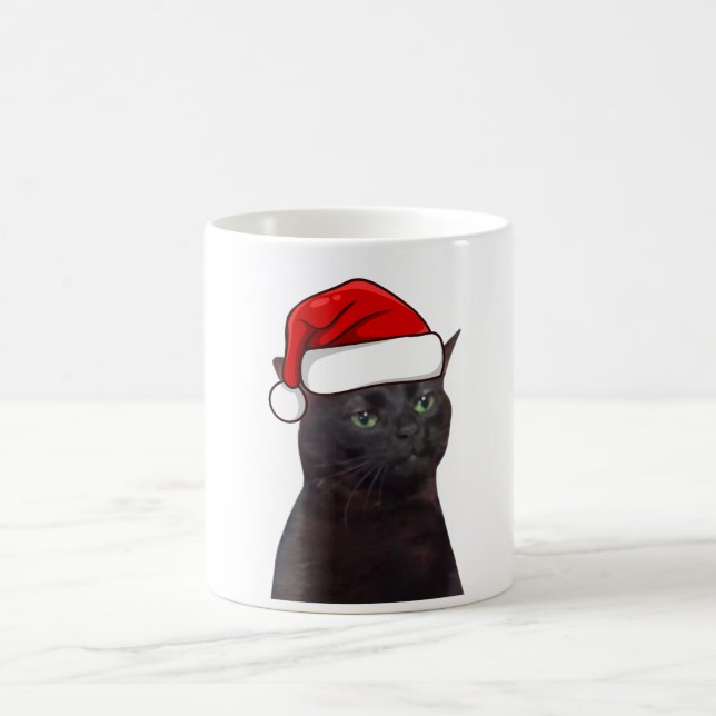 Zoned Out Cat Christmas Coffee Mug (Center)