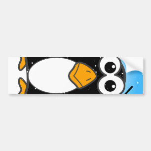 Zoned Out Penguin Standing in the Snow Bumper Sticker
