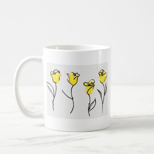 Zonta Coffee Mug Yellow Rose - with YOUR logo! (Left)