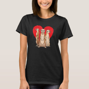 Zoo Animal Africa Safari Heart Meerkat T-Shirt
