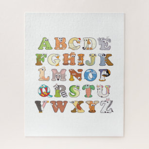 Zoo Animal Alphabet Letters ABCs Learning Jigsaw Puzzle