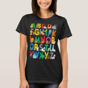 Zoo Animal Alphabet Shirt ABCs Learning for boys, 