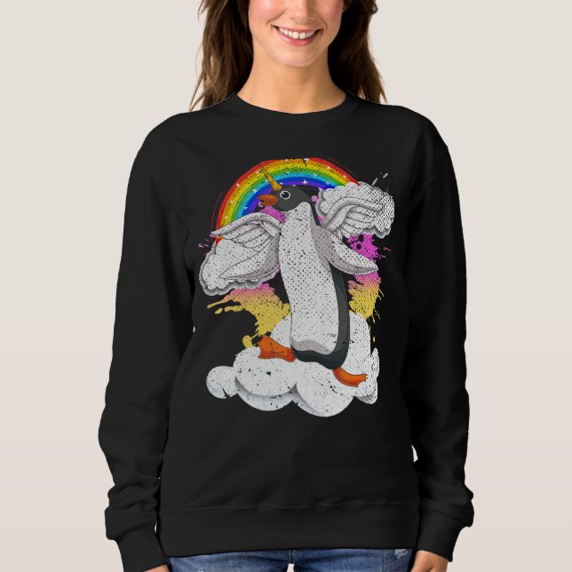 Zoo Animal Bird Penguincorn Rainbow Magical Pengui Sweatshirt (Front)