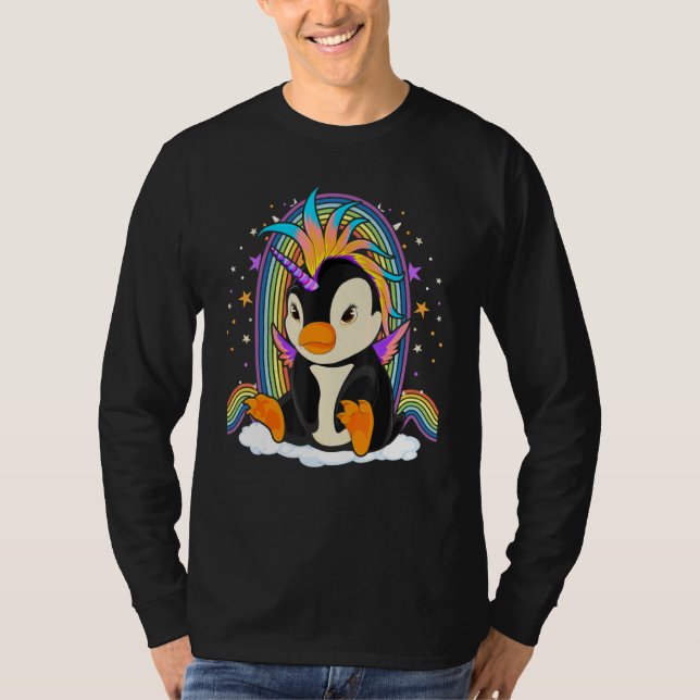 Zoo Animal Bird Rainbow Penguincorn Fantasy Unicor T-Shirt (Front)