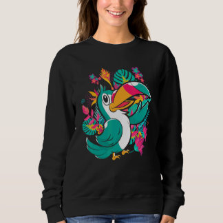 Zoo Animal Exotic Bird Tropical Leaves Wildlife To Sweatshirt