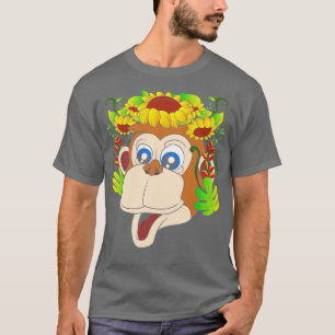 Zoo Animal Flowers Monkey T-Shirt