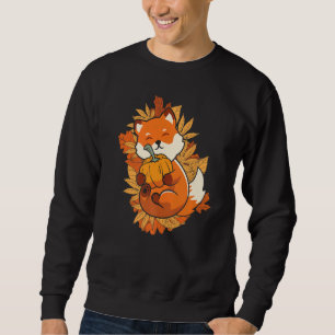 Zoo Animal Fox Autumn Falling Leaves Forest Animal Sweatshirt