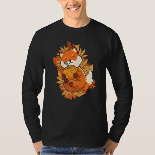 Zoo Animal Fox Autumn Falling Leaves Forest Animal T-Shirt
