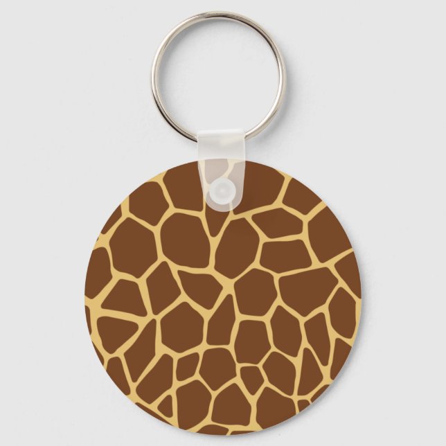 Zoo Animal Gift, Giraffe Skin Print, Safari Animal Key Ring (Front)