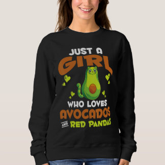 Zoo Animal Just A Girl Who Loves Avocados And Red Sweatshirt