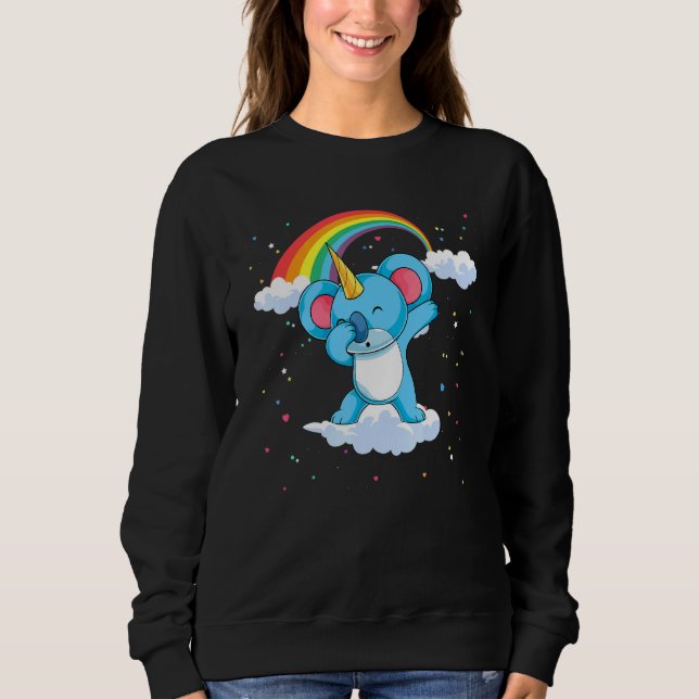 Zoo Animal Lover Rainbow Koalacorn Unicorn Dabbing Sweatshirt (Front)