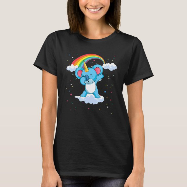 Zoo Animal Lover Rainbow Koalacorn Unicorn Dabbing T-Shirt (Front)