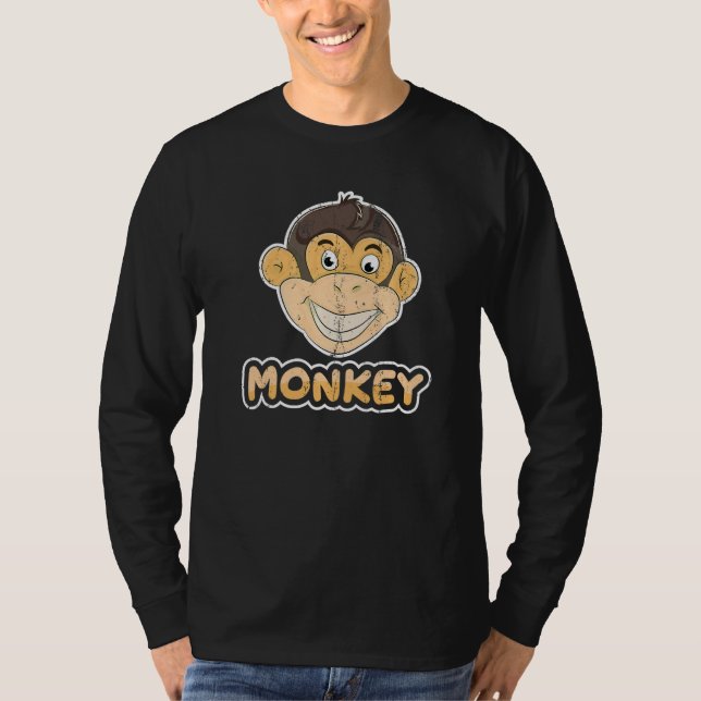 Zoo Animal Monkey  Chimpanzee Cute Monkey T-Shirt (Front)