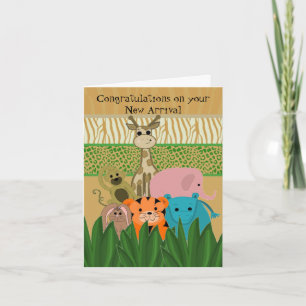 Zoo Animal New Baby congratulations Card