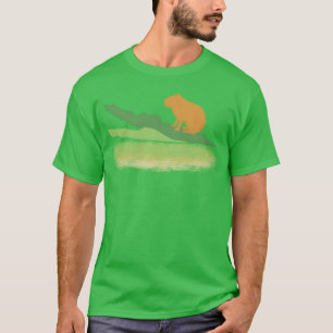 Zoo Animal Pun Capybara Crocodile friends T-Shirt