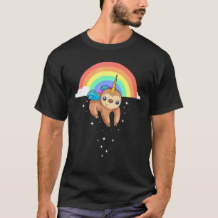 Zoo Animal  Rainbow Slothicorn Fantasy Unicorn Slo T-Shirt