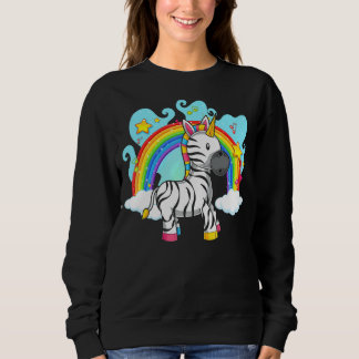 Zoo Animal  Rainbow Zebracorn Fantasy Unicorn Zebr Sweatshirt