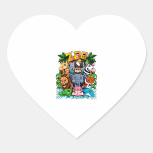 Zoo Animal Shirt Kids Boys Girls Teacher School Fi Heart Sticker