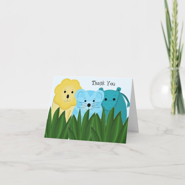 Zoo Animal Thank You Card (Front)