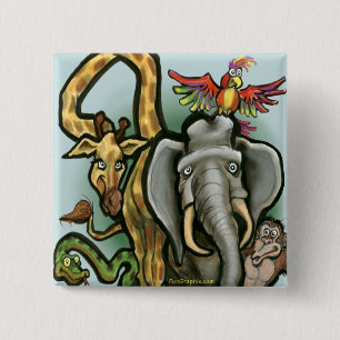 Zoo Animals 15 Cm Square Badge