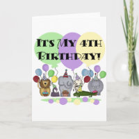 Zoo Animals 4th Birthday Tshirts and Gifts