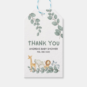 Zoo Animals Baby Shower Favour Tag Template