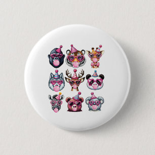 Zoo Animals Birthday Party Wildlife Lovers Boys Gi 6 Cm Round Badge
