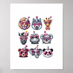 Zoo Animals Birthday Party Wildlife Lovers Boys Gi Poster