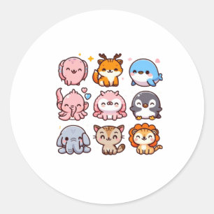 Zoo Animals Cute Cartoon Sticker