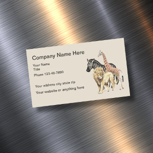 Zoo Animals Design Magnetic Business Card