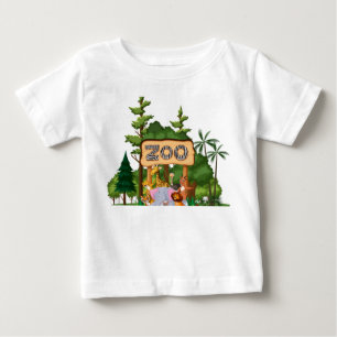 Zoo Animals Fine Jersey Baby T-Shirt