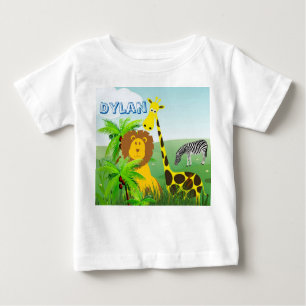Zoo Animals Giraffe Lion Zebra Baby T-Shirt