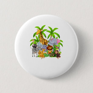 Zoo Animals Safari Wildlife Birthday Party A Day A 6 Cm Round Badge