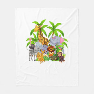 Zoo Animals Safari Wildlife Birthday Party A Day A Fleece Blanket