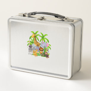 Zoo Animals Safari Wildlife Birthday Party A Day A Metal Lunch Box