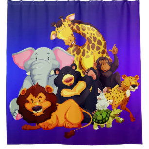 zoo animals Shower Curtain