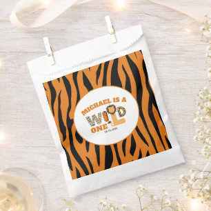 ZOO Animals Tiger Stripes WILD ONE 1st Birthday  Favour Bags