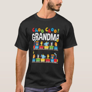 Zoo Animals Train Grandma Birthday Boy Girl Train  T-Shirt