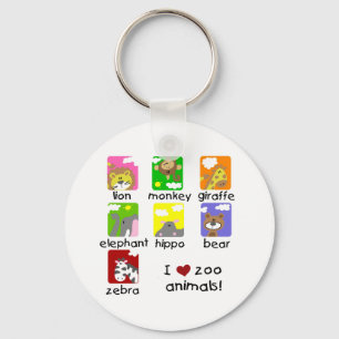 Zoo Animals Tshirts and Gifts Key Ring