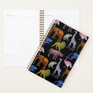 Zoo Animals Vibrant Colours Pop Art Animal Lovers Planner