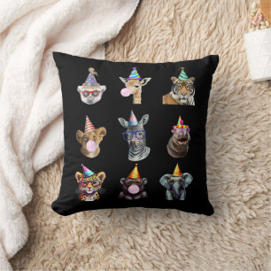 Zoo Animals Wildlife Birthday Party Cute Zoo Day Cushion