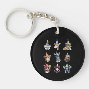 Zoo Animals Wildlife Birthday Party Cute Zoo Day Key Ring