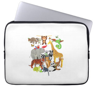 Zoo Animals Wildlife Birthday Party Zoo Day 26 Ani Laptop Sleeve