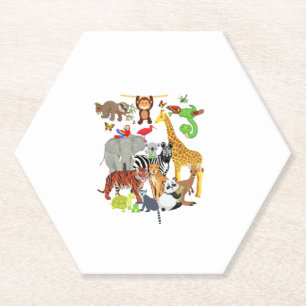 Zoo Animals Wildlife Birthday Party Zoo Day 26 Ani Paper Coaster